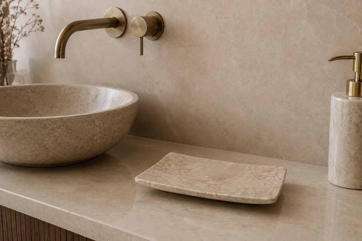 Marble Soap Dish Cream