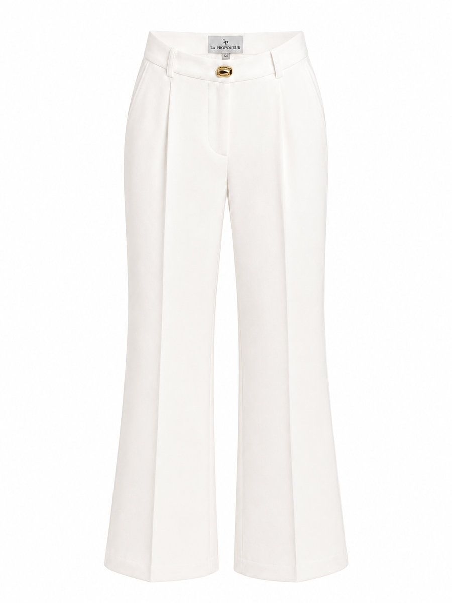 WIDE LEG TROUSERS / IVORY WHITE